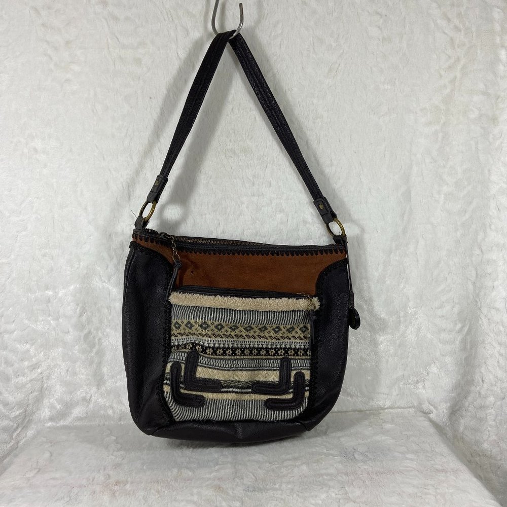 The Sak Iris Crossbody Bag Fair Isle Hobo Leather Suede Boho Handbag